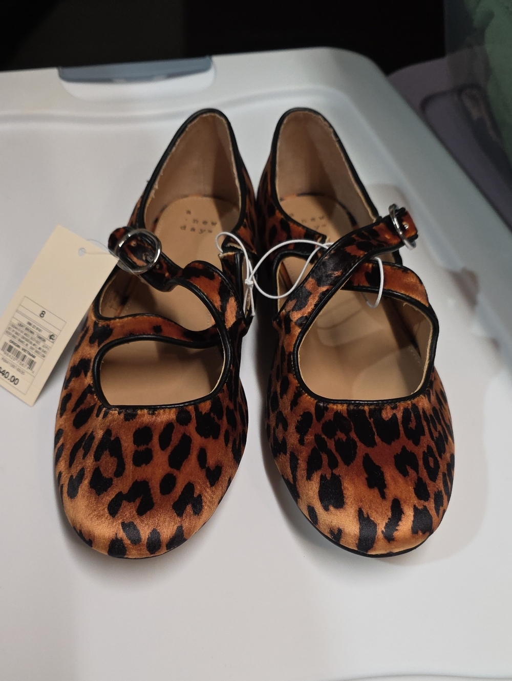 a new day Leopard Print Mary Jane Flats - Brown/Black